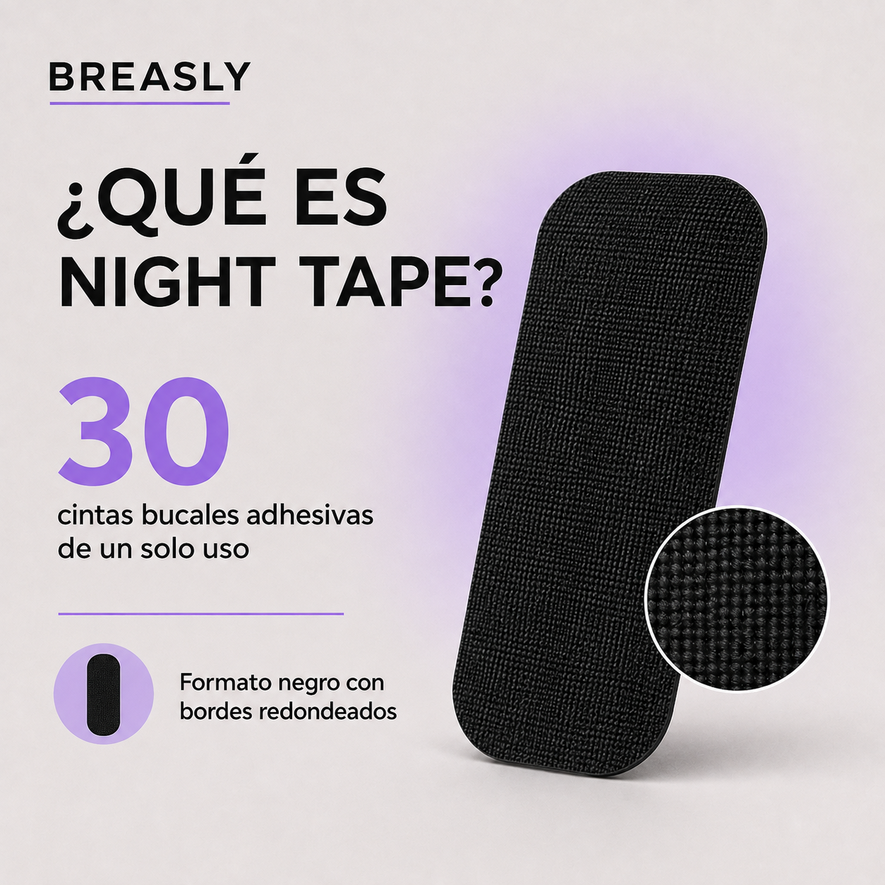 Qué es Breasly Night Tape y contenido de 30 unidades